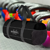 Elegant Zwart Zilver Monogram Aangepaste Naam Plunjezak