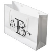 Elegant Zwart Zilver Monogram Aangepaste Naam Verj Groot Cadeauzakje (Voorkant Gekanteld)