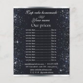 Elegant Zwart Zilver Sparkle Lijst Flyer (Voorkant)