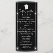 Elegant Zwart Zilver Sparkle Tandheelkundig Afstud Menu (Voorkant)