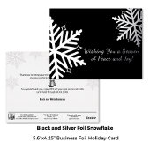 Elegant Zwart Zilver Winter Sneeuwvlok Business Folie Feestdagen Briefkaart