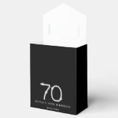 Elegant Zwart Zilveren Diamanten 70ste Verjaardag Bedankdoosjes (Geopend)