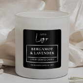 Elegant Zwart Zilveren Logo Kaarsenpot Product Lab Vierkante Sticker