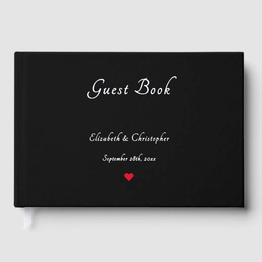 Elegant zwart zilverfolie bruiloften Jubileum Gastenboek (Voorkant)