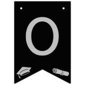 Elegant zwart, zilvergoud Afstudeerder Gefelicitee Vlaggetjes (Tweede vlag)