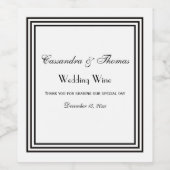 Elegant zwarte 3X-chassis, DIY-achtergrondkleur Wijn Etiket (Enkel label)