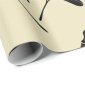 Elegant zwarte beige ginkgo bladeren cadeaupapier (Rol Hoek)