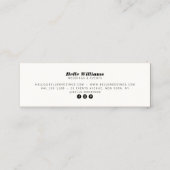 Elegant zwarte bloemen  bloemkraft mini visitekaartje (Achterkant)