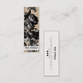 Elegant zwarte bloemen  bloemkraft mini visitekaartje (Voorkant / Achterkant)