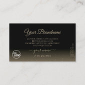 Elegant zwarte bruine mousserende diamanten met Lo Visitekaartje (Achterkant)