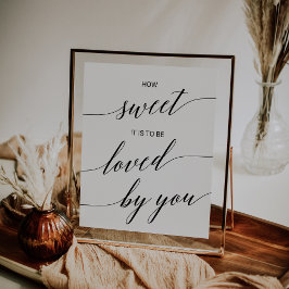 Elegant Zwarte Calligrafie Geliefd Door Jou Bord Poster