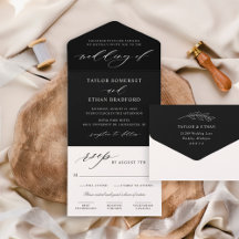 Elegant Zwarte Calligrafie Script Bruiloft