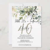 Elegant Zwarte Calligrafie Verrassingsfeest Kaart (Voorkant)