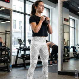 Elegant Zwarte Diamant Naadloos Patroon Leggings