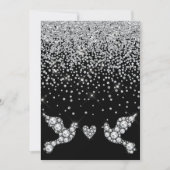 ELEGANT ZWARTE DIAMOND CRYSTAL DOVE WEDING KAART (Voorkant)