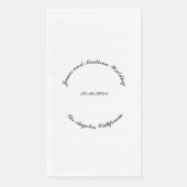 Elegant zwarte douanenaam gebogen manuscriptbruilo servet (Voorkant)