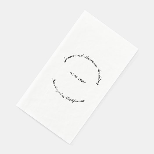 Elegant zwarte douanenaam gebogen manuscriptbruilo servet (Hoek)