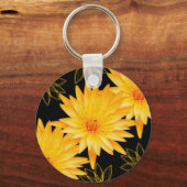 Elegant zwarte en gele lillies - aanpasbaar sleutelhanger (Voorkant)