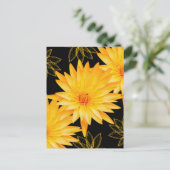 Elegant zwarte en gele lillies - sjabloon briefkaart (Staand voorkant)