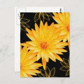 Elegant zwarte en gele lillies - sjabloon briefkaart (Voorkant / Achterkant)