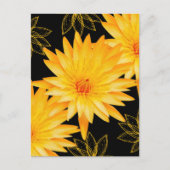 Elegant zwarte en gele lillies - sjabloon briefkaart (Voorkant)