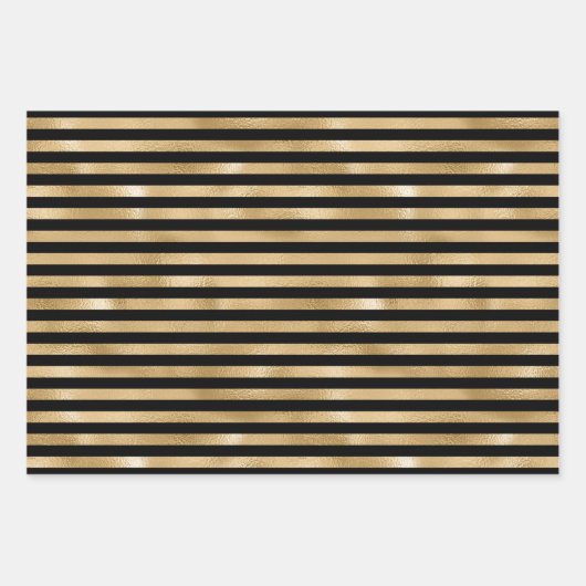 Elegant zwarte en gouden bijen inpakpapier vel (Voorkant 3)