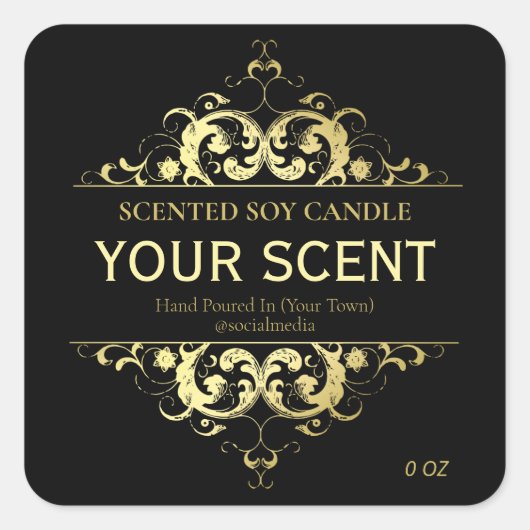 Elegant zwarte en gouden etiketten (Voorkant)