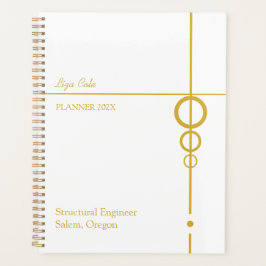 Elegant zwarte en gouden, speciaal gepersonaliseer planner