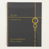 Elegant zwarte en gouden, speciaal gepersonaliseer planner (Voorkant)