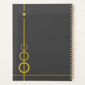 Elegant zwarte en gouden, speciaal gepersonaliseer planner (Achterkant)