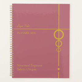 Elegant zwarte en gouden, speciaal gepersonaliseer planner