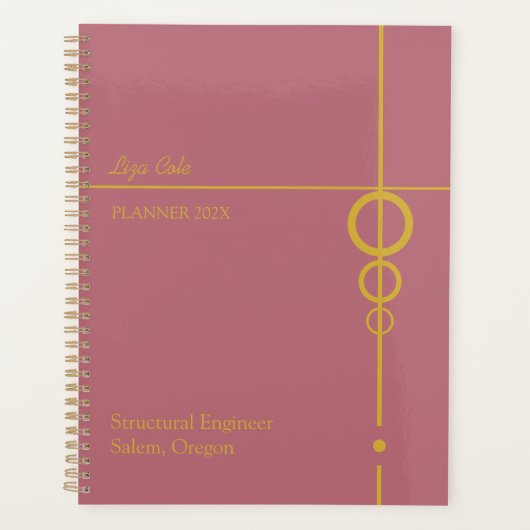 Elegant zwarte en gouden, speciaal gepersonaliseer planner (Voorkant)