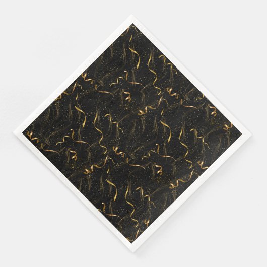 Elegant zwarte en gouden wijndoos servet (Hoek)