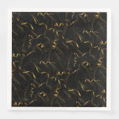 Elegant zwarte en gouden wijndoos servet (Voorkant)