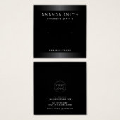 Elegant zwarte en grijze oorkaart vierkante visitekaartjes (Voorkant /achterkant)