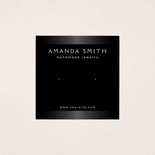 Elegant zwarte en grijze oorkaart vierkante visitekaartjes (Voorkant)