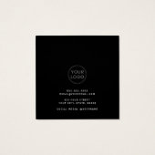 Elegant zwarte en grijze oorkaart vierkante visitekaartjes (Achterkant)