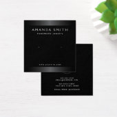 Elegant zwarte en grijze oorkaart vierkante visitekaartjes (Bureau)