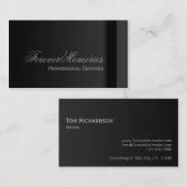 Elegant zwarte en grijze visitekaartjes (Voorkant / Achterkant)