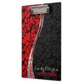 Elegant zwarte en rode Damasjes met zilveraccessoi Klembord (Links)