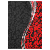 Elegant zwarte en rode Damasjes met zilveraccessoi Klembord (Achterkant)