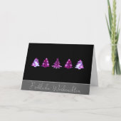 Elegant zwarte en roze kerstboomkaart kaart (Voorkant)