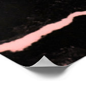 Elegant zwarte en roze marmernagels op naam poster (Hoek)