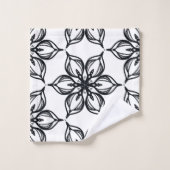 Elegant zwarte en witte bloesems bad handdoek (Wasdoekje)