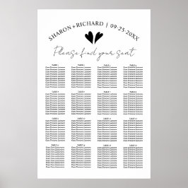 Elegant zwarte en witte bruiloft poster