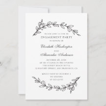 Elegant zwarte en witte florale verlofpartij