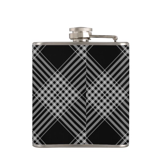 Elegant zwarte en witte gouden vlinder heupfles (Achterkant)