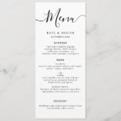 elegant zwarte en witte het menukaart van de manus (Voorkant)