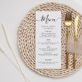 elegant zwarte en witte het menukaart van de manus