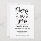 Elegant zwarte en witte kaas tot 60 jaar kaart (Voorkant)